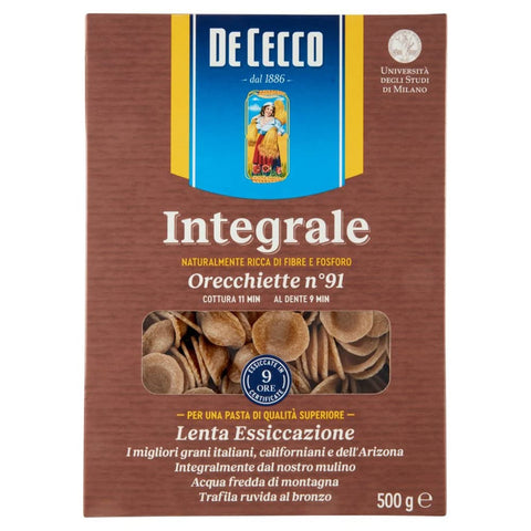 De Cecco Nudeln & Pasta De Cecco Pasta De Cecco Orecchiette integrali n. 91 Vollkor italienisch Nudeln 500 g 10x italienisch Original + kostenlos polpa 400 g 8001250005984