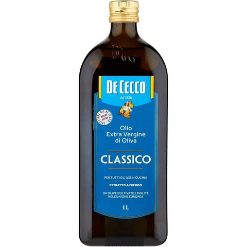 De Cecco Oliven De Cecco Classico Extra Vergines Olivenöl 1 Liter Kaltgepresst italienisch Original Pastasauce + kostenlos polpa 400 g