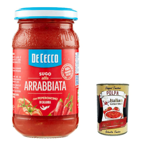 DE CECCO Pasta & Saucen DE CECCO Sugo arrabbiata pastasauce tomatensauce mit chilly 200g aus italien pasta 3x Original italienisch inkl. Italian Gourmet Polpa 400g 8001250006820