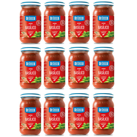 De Cecco Sugo al Basilico Genovese DOP Sauce mit Genoveser Basilikum mit 100% italienischen Tomaten 12x200g Original italienisch