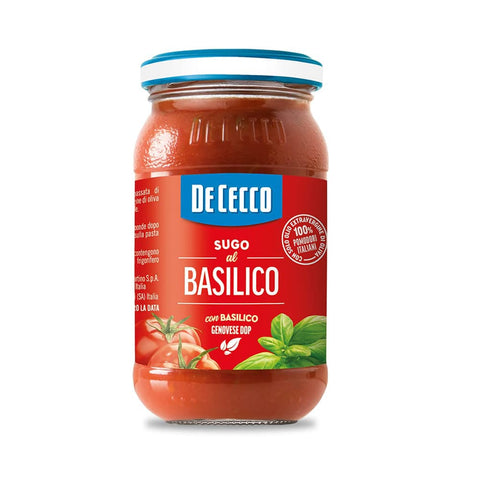 De Cecco Pesto De Cecco Sugo al Basilico Genovese DOP Sauce mit Genoveser Basilikum mit 100% italienischen Tomaten 200 g italienisch Original Pastasauce 8001250006806