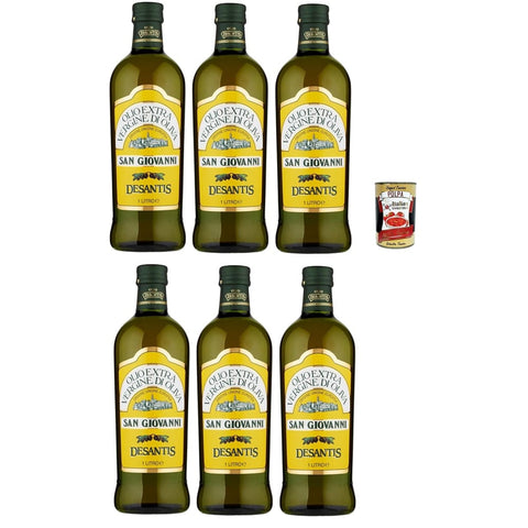 De santis Koch- & Backzutaten De santis Desantis Olio Extra Vergine di Oliva San Giovanni extra nativ Öl Olivenöl 6x1 Lt italienisch Original + kostenlos Polpa 400 g 8009113015200