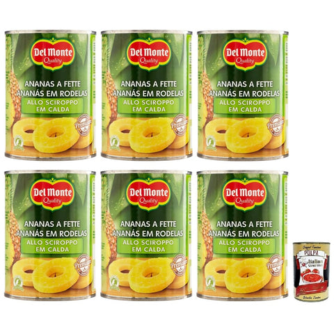Del Monte Obst Del Monte Ananas a Fette allo Sciroppo Geschnittene Ananas in Sirup Obst in Sirup Dose 6x 570g italienisch Original 24000012313
