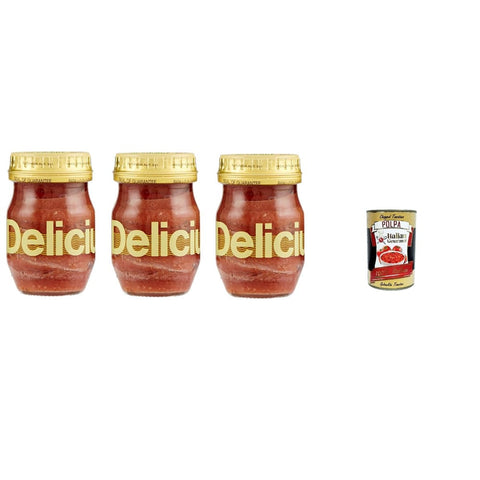 Delicius Konserven & Eingelegtes Delicius Filetti di Alici in olio di oliva Sardellenfilets in Olivenöl 90 g 3x italienisch Original + kostenlos polpa 400 g