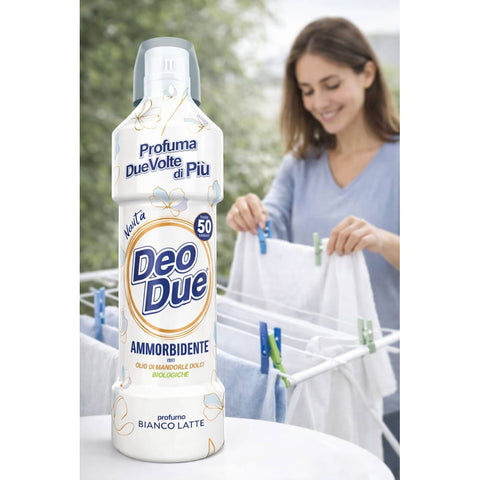 Deo Due Flüssiger Weichspüler Deo Due Ammorbidente essenza di Bianco Latte 1 Liter Weichspüler 3x italienisch Original