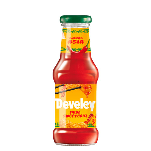 Develey Salsa Sweet Chili Soße Chilisauce Glutenfrei würzsauce Tafelsauce Scharfe Sauce Ideal zu Tacos Glasflasche 6x 250ml italienisch Original