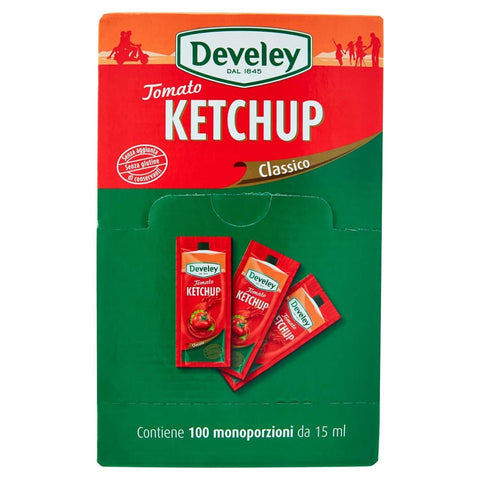Develey Ketchup Develey tomato ketchup classico scatolo da 100 monoporzioni da 15 ml cadauna (1000043113) italienisch Original 4006824243261
