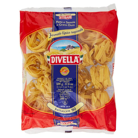 Divella Fettuccine Nudeln & Pasta Divella Fettuccine N. 90 Hartweizengrieß Pasta Italienische Nudeln Packung 500 g 6x italienisch Original + kostenlos Polpa di Pomodoro 400 g Dose 8005121000900