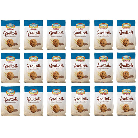 Divella Grottoli con gocce di cioccolato Italienische Shortbread Kekse Mit Schokoladenstückchen biscuits cookies 18x400g Original italienisch