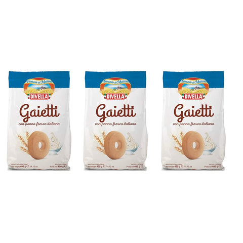 Divella Gaietti Shortbread Kekse mit frischer italienischer Sahne 400g biscuits cookies 3x Original italienisch