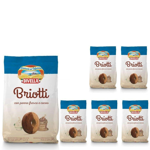 Divella Biscotti Briotti con Panna Fresca e Cacao 6 Confezioni da 400 grammi Original italienisch