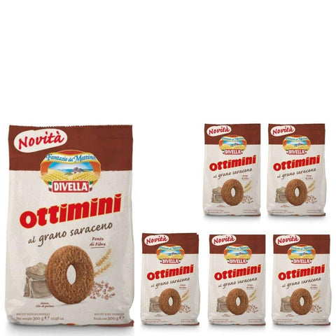 Divella Biscotti Ottimini al Grano Saraceno 6 Confezioni da 300 grammi 1x2136g Original italienisch Kekse