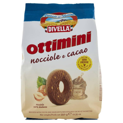 Divella Kekse Divella Ottimini Nocciole e Cacao Haselnüsse und Kakao 6x350gr 8005121213874