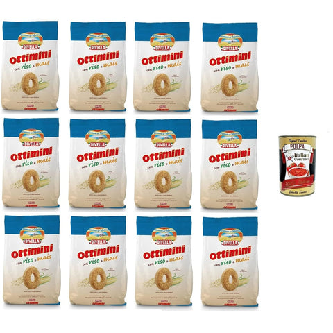 Divella Kekse Divella Ottimini riso e mais Reis und Mais 12x400gr Original italienisch inkl. Italian Gourmet Polpa 400g 8032804040014