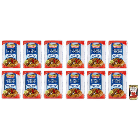 Divella Koch- & Backzutaten Divella Farina di Grano Tenero W 170-190, Weichweizenmehl,Typ 00, 1Kg 10x Original italienisch inkl. Italian Gourmet Polpa di Pomodoro 400g Dose 8005121004175