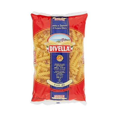 Divella Kurze Pasta Divella HARTWEIZENGRIESS NUDELN FUSILLI 40 GR 500 X 24 Original italienisch 9507979258735