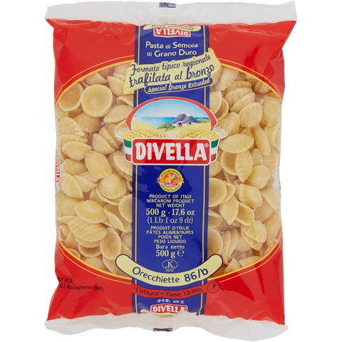 Divella HARTWEIZENGRIESS NUDELN ORECCHIETTE BARESI 86B GR 24 500x Original italienisch Pasta