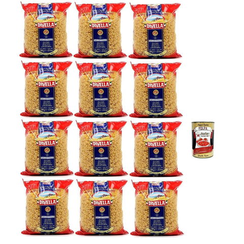 Divella Kurze Pasta Divella Pasta 100% Italienisch Margheritine 60, Nudeln aus Hartweizengrieß, Kochen 7 Minuten 12x 500g Original italienisch inkl. Italian Gourmet Polpa 400g 8032804040014