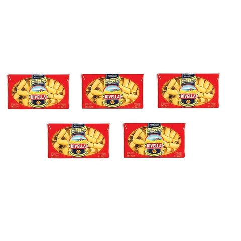 Divella Kurze Pasta Divella Pasta 100% Italienisch N° 80 Paccheri Napoletani 500 gr 5x Original italienisch 8005121000801
