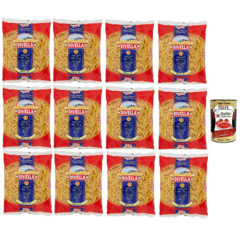 Divella Kurze Pasta Divella Pasta 100% Italienisch Pasta Mista 41, Nudeln aus Hartweizengrieß, Kochen 7 Minuten 12x 500g Original italienisch inkl. Italian Gourmet Polpa 400g 8032804040014