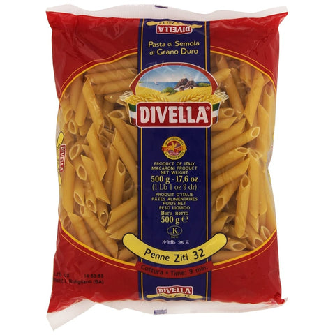 Divella Kurze Pasta Divella Penne Ziti 32 a Pasta di Semola di Grano Duro - 500 g italienisch Original 8005121000320