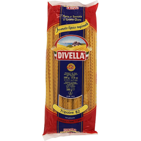 Divella Längliche Pasta Divella Pasta 100% Italienisch N° 82 Tripoline 500 gr 10x Original italienisch 8005121002829