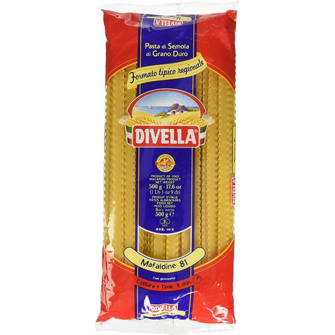 Divella Längliche Pasta Divella Pasta Divella 100% Italienisch N° 81 Mafaldine 500 g 20x italienisch Original 8005121000818