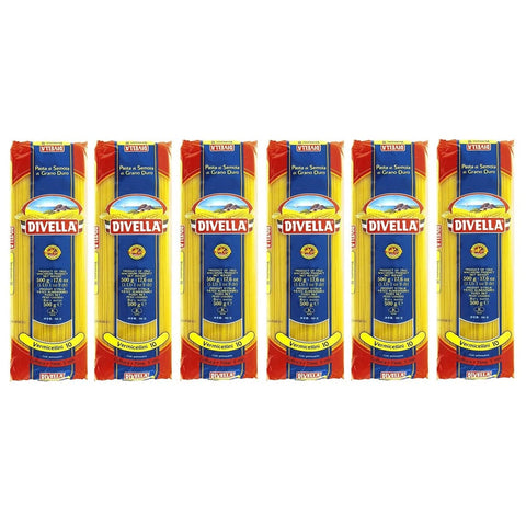 Divella Nudeln & Pasta Divella Vermicellini n°10 Hartweizengrieß Pasta Italienische Nudeln 500g Packung 6x Original italienisch inkl. Italian Gourmet Polpa di Pomodoro 400g Dose 8005121000108