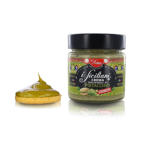 Dolgam Schokoladenaufstrich Dolgam Pistazienaufstrich Mit Gehackten Pistazien [Crunchy], 200g Glas Original italienisch 8008052305069