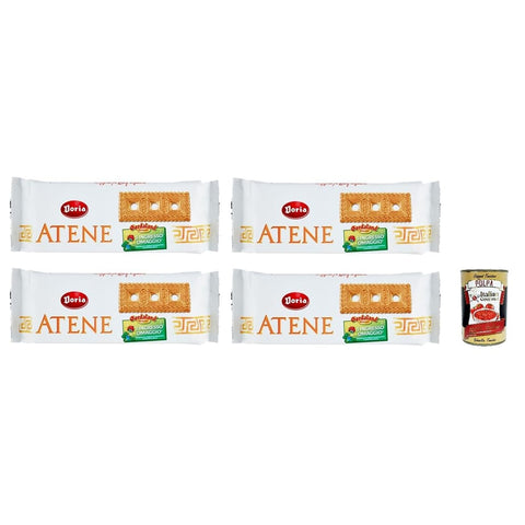 Doria Kekse Doria Atene Biscotti Frollini - Shortbread-Kekse für Ihr Frühstück oder Ihren Snack - Biscuit 4x 500g Original italienisch inkl. Italian Gourmet Polpa 400g