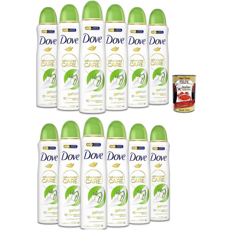 Dove Deo Dove Deodorante Spray Advanced Care Go Fresh Gurke und grüner Tee, deo Mit feuchtigkeitsspendenden und empfindlichen Formel, ohne Alkohol, 72 Stunden, 12x150 ml 8720181339929