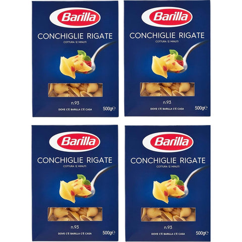 Ducomi Kurze Pasta Ducomi Barilla Conchiglie Rigate Grießnudeln mit Hochwertigen Zutaten um Immer gut zu Sein Tägliche 4 x 500 g + 2 Kg italienisch Original 8076802085936