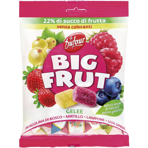 Elah Dufour Big Frut Gelee Beeren Walderdbeere Heidelbeere Himbeere Stachelbeere 150 g Konfitüren italienisch Original