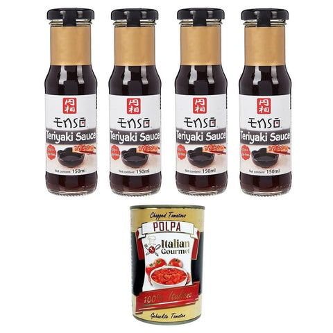 Enso Salsa Sojasaucen Enso Salsa Teriyaki Sauce cuisine 4x150 ml italienisch Original + kostenlos Polpa di Pomodoro 400 g 8032804040014