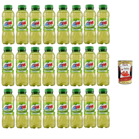 Estathe Eistee Estathe Eistee The' Verde grüner Tee erfrischend PET 24x 400ml mit Tee Aufguss in natürlichem Mineralwasser, green iced tea Original italienisch inkl. Italian Gourmet Polpa 400g 80846178
