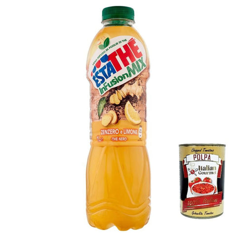 Estathe Eistee Estathe Infusion mix Limone e zenzero Eistee Zitrone und Ingwer, entkoffeiniert erfrischend 1lt 6x Original italienisch inkl. Italian Gourmet Polpa 400g 8000500347935