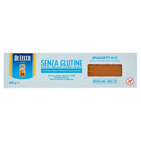 F.lli De Cecco Längliche Pasta F.lli De Cecco De Cecco Senza Glutine - Spaghetti N.12 400 g italienisch Original Pasta 8001250014078
