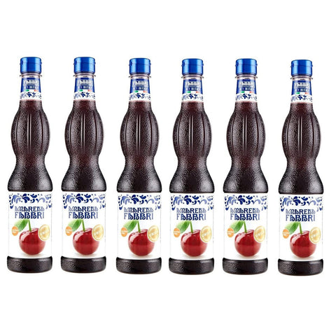 Fabbri Sciroppo di Amarena Syrup Schwarzkirsche Sirup Ideal für Cocktails und Getränke Alkoholfreie Getränke PET 6x 560ml italienisch Original
