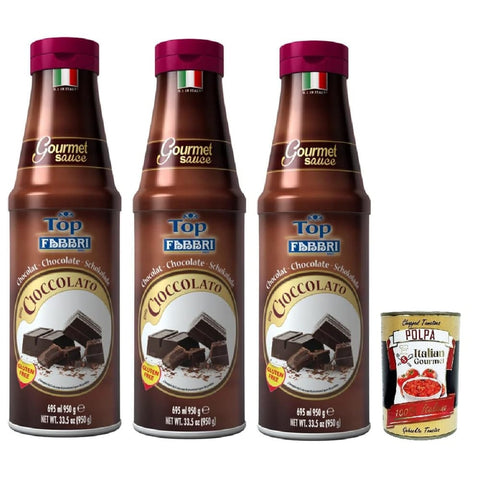 Fabbri Sirupe Fabbri Topping sauce Cioccolato, Schokolade für Eis, Desserts und Kaffee 3x 950 g Gluten frei gebrauchsfertige Sauce italienisch Original 8032804040014