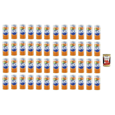 Fanta Zero Orange Limonade Fanta Zero Orange fruchtig-spritzige Limonade mit klassisichem Orangen-Geschmack - ohne Zucker und ohne Kalorien - erfrischender Softdrink in Einweg dese (48 x 330 ml) Original italienisch inkl. Italian Gourmet Polpa 400g 8032804040014