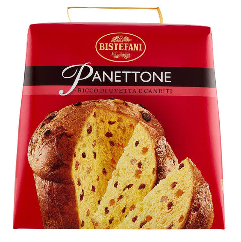 4x Bistefani Panettone ricco di uvetta e canditi reich an Rosinen und kandierten Früchten, 700 g