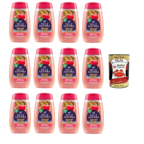 Felce Azzurra Duschgel Felce Azzurra Doccia Summer Bronze Anguria e Fico D'India Dusche Sommer Bronze Wassermelone und Kaktusfeige 12x250 ml italienisch Original Pastasauce + kostenlos 8032804040014