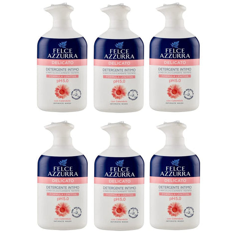 Felce Azzurra Duschgel Felce Azzurra Paglieri Felce Azzurra Detergente Intimo Delicato Sanfter Intimreiniger Intimseife mit Ringelblume pH 5.0 Gynäkologisch Getestet 250 ml 6x 8001280022050