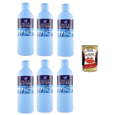 Felce Azzurra Duschgel Felce Azzurra Paglieri Felce Azzurra Klassisches Duschgel unverwechselbares Parfüm spendet der Haut Feuchtigkeit - 650 ml 6x italienisch Original + kostenlos polpa 8001280068010