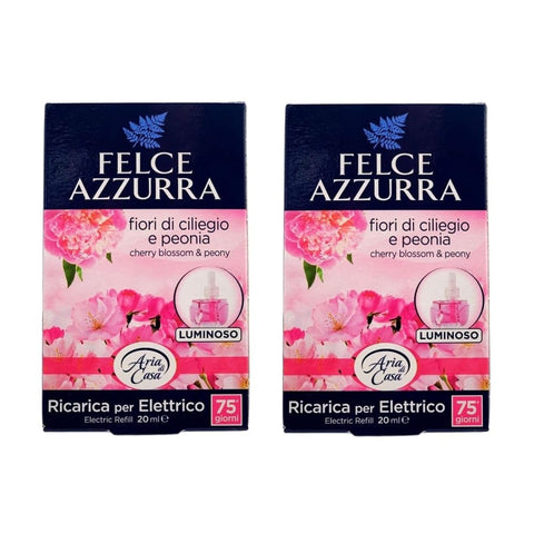 Felce Azzurra Fest & Flüssig 2x Felce Azzurra - Aria Di Casa, Ricarica Per Diffusore Elettrico, FIORI DI CILIEGIO & PEONIA 20ml Nachfüllpackung für elektrischen Diffusor  SONDERANGEBOT 8001280308420