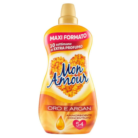 Felce Azzurra Flüssiger Weichspüler Felce Azzurra Paglieri Mon Amour Ammorbidente Concentrato Oro e Argan Konzentrierter Flüssiger Weichspüler Gold und Argan 1350 ml 54 Wäschen italienisch 8001280070679