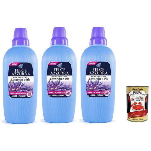 Felce Azzurra Spezialwaschmittel Felce Azzurra Lavendel- und Iris-Weichspüler 3x2 LT 40 Wäschen italienisch Original + kostenlos Polpa 400 g 8001280034008