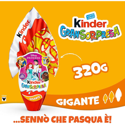 Ferrero Kinder GranSorpresa Gigante Disney Princess Doppel Überraschungs Osterei aus Milchschokolade 3x 320 g italienisch Original