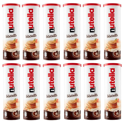 Ferrero Kekse Ferrero Nutella Biscuits biscotto con un cremoso cuore di Nutella Keks mit cremigem Nutella-Herz Kekse 166g Tube 12x Original italienisch
