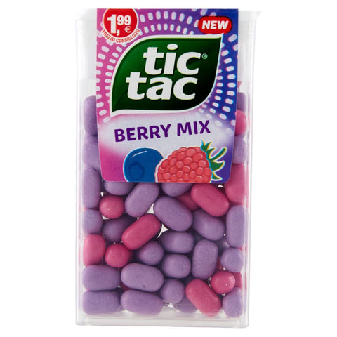 Ferrero Knabberartikel Ferrero TIC TAC Berry Mix Pastillen Himbeer & Heidelbeergeschmack 10x 49g italienisch Original 8000500305461